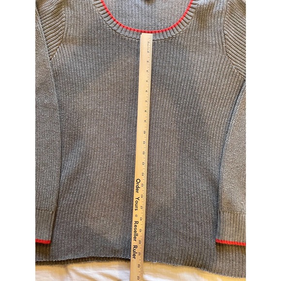 Torrid Womens Round Neck Size 5 Sweater Gray with Red Trim 60/40 Cotton/Acrylic - Picture 3 of 15